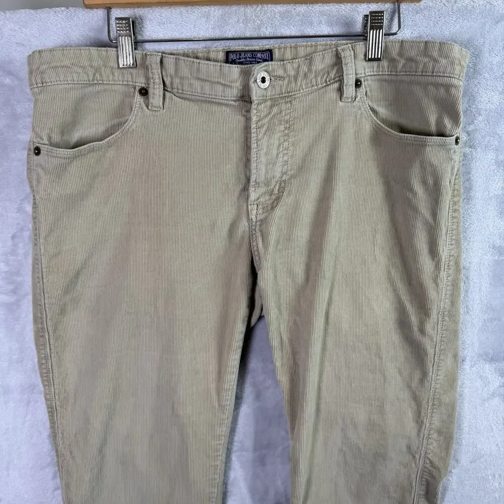 Polo Jeans RL Company Corduroy Pants Women's‎ 14x30 (17.5 Waist) Tan Pockets